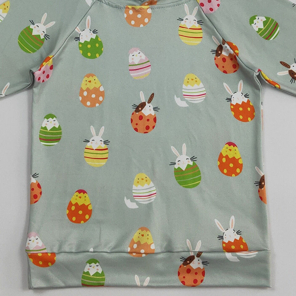 BT1136Easter Bunny Hoodie Long Sleeve Ear Bunny Kids Baby Clothes Cartoon Print Comfortable Soft Polyester Spring Autumn Wear