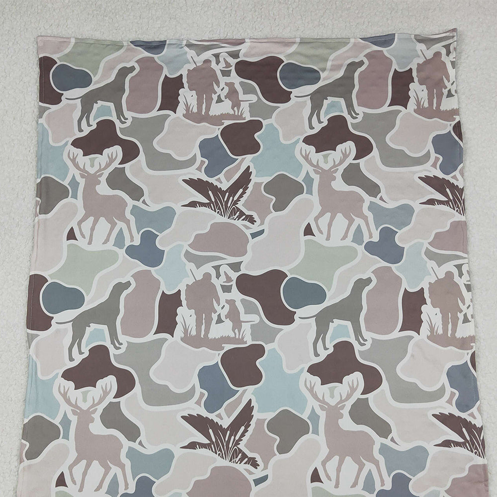 RTS NO MOQ （In stock）BL0212 Baby Blankets Gray Deer Ducks Camo Western Hunting Blankets