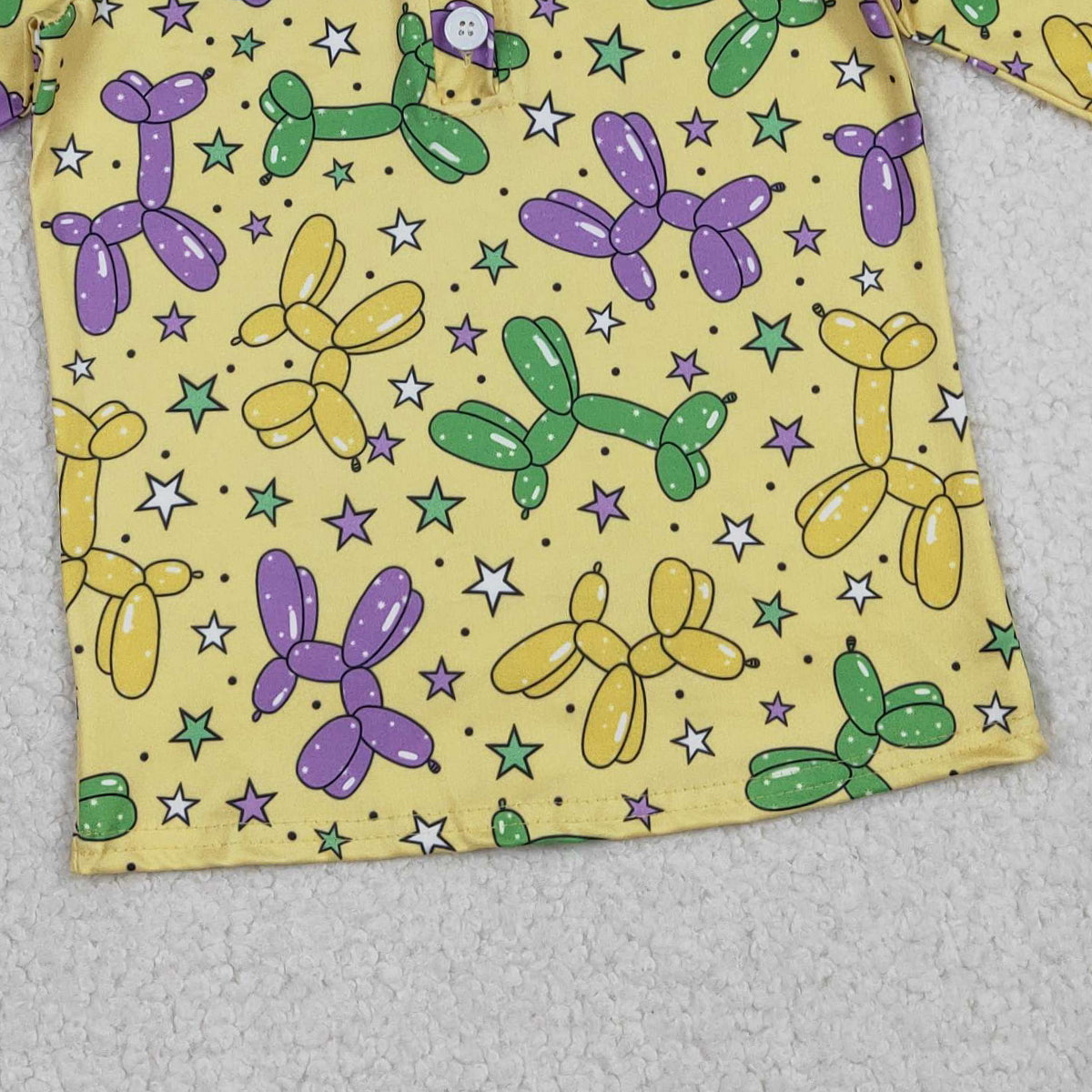 1.9 RTS NO MOQ （In stock）BT1388 Baby Boys Long Sleeve Stars Dogs Mardigras Polo Shirts Top