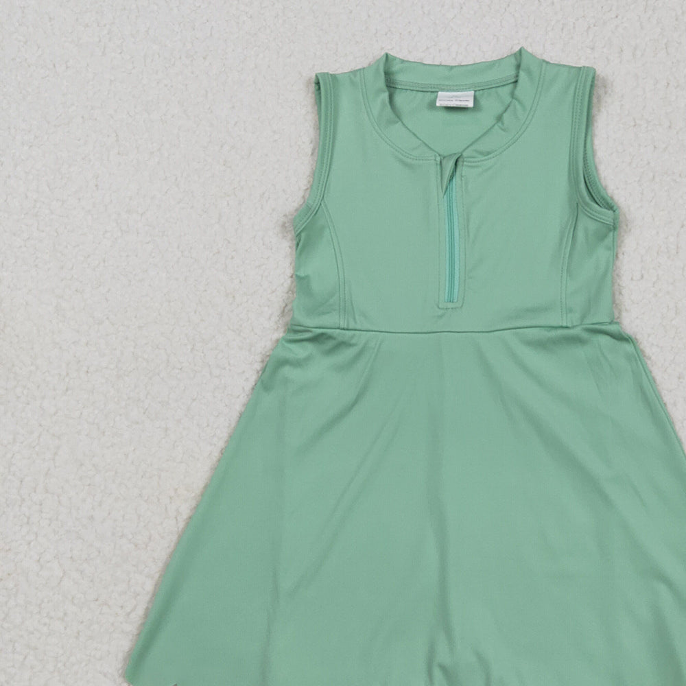 7.18  GSD2089 RTS NO MOQ Baby Girls Summer Yoga Dress baby girl clothes yoga sleeveless skirts dress