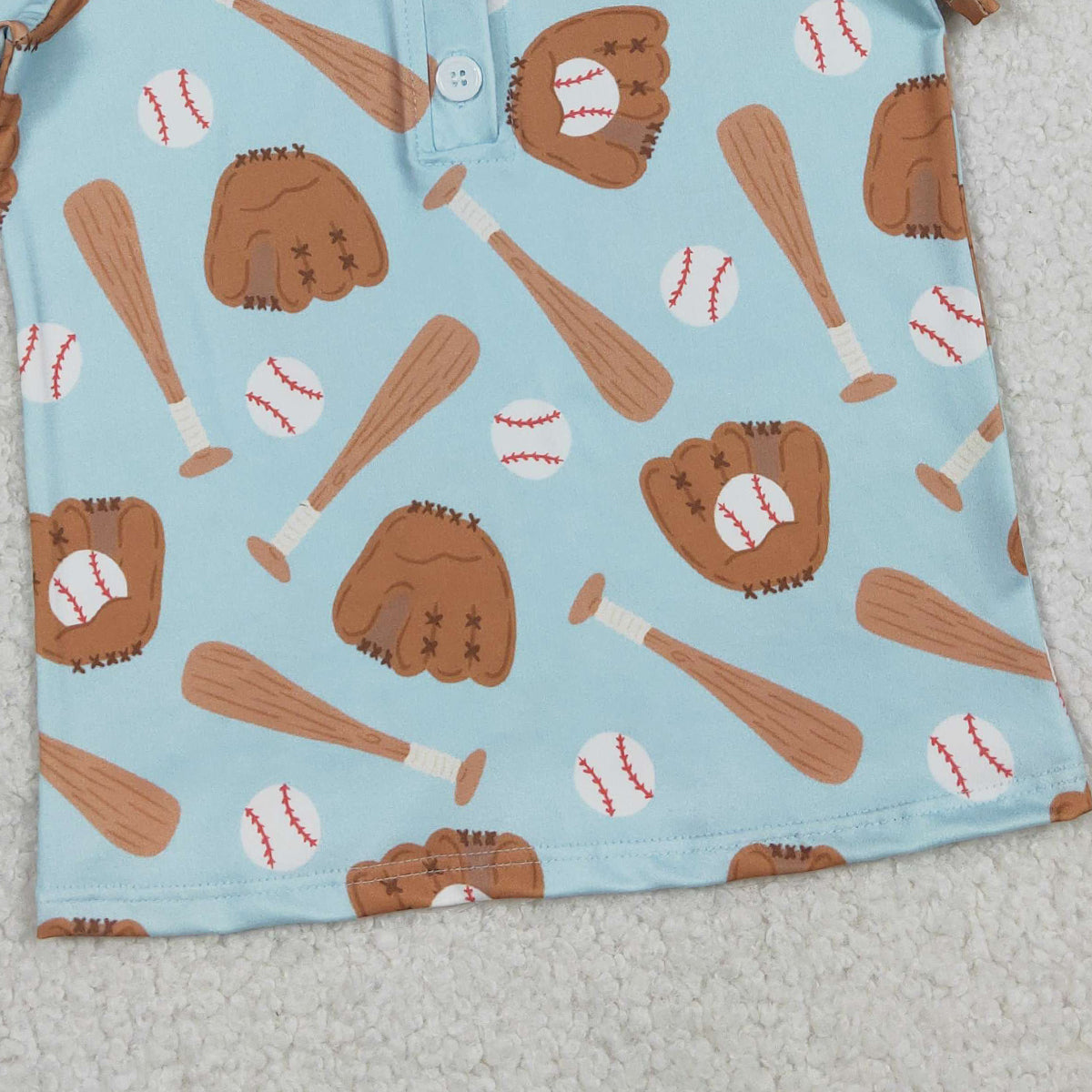 12.24 RTS NO MOQ （In stock）BT1579 Baby Boys Baseballs Team Button Polo Shirts Top