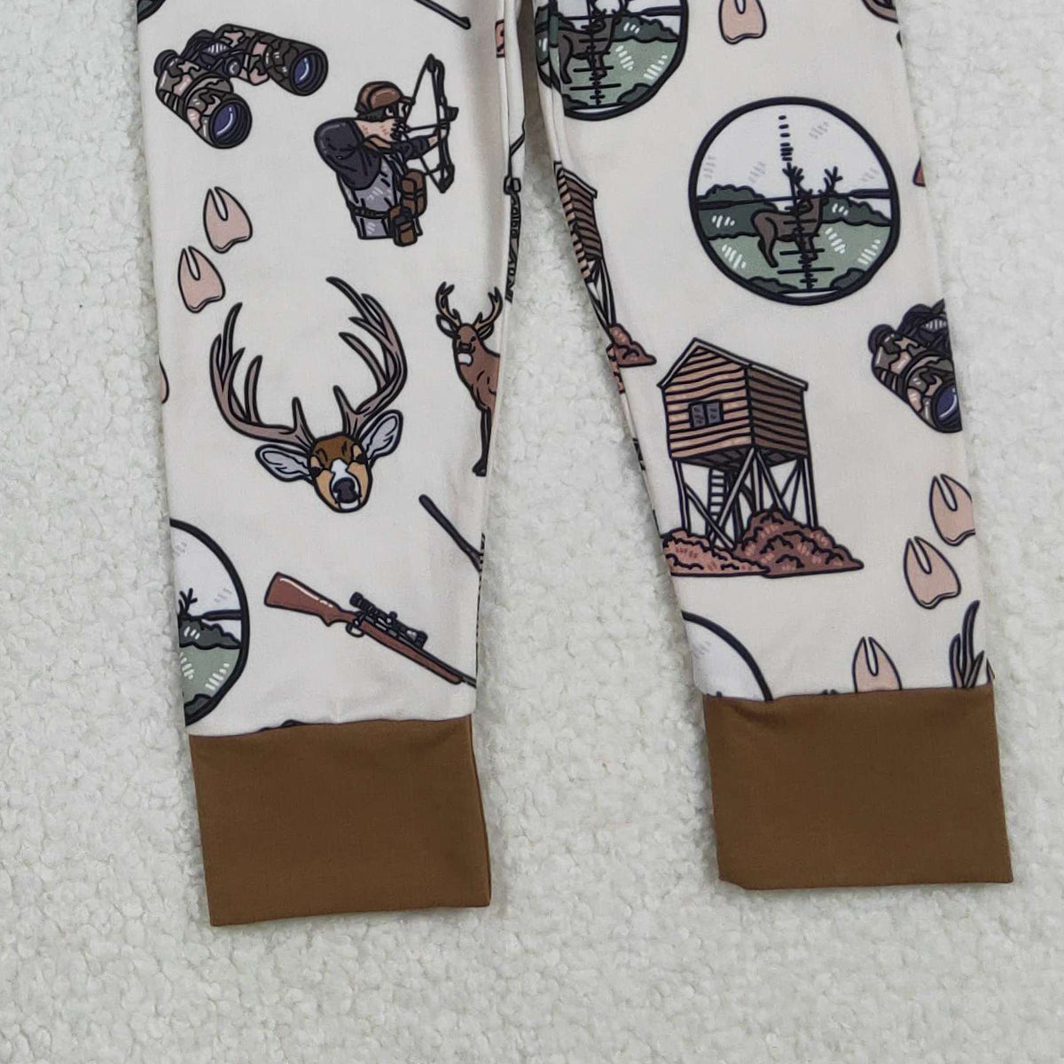 11.12 RTS NO MOQ （In stock）BLP1236 Baby Boys Deer Hunting Pocket Top Pant Pajamas Set
