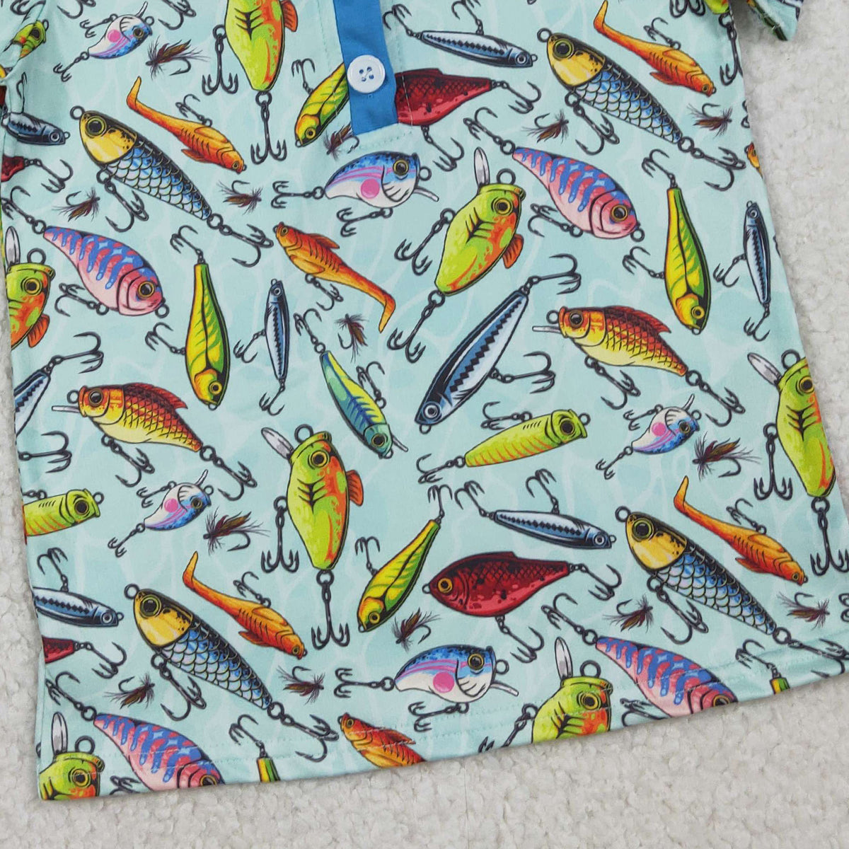 2.6 RTS NO MOQ （In stock）BT1661 Baby Boys Short Sleeve Fishing Hunting Button Polo Shirts Top