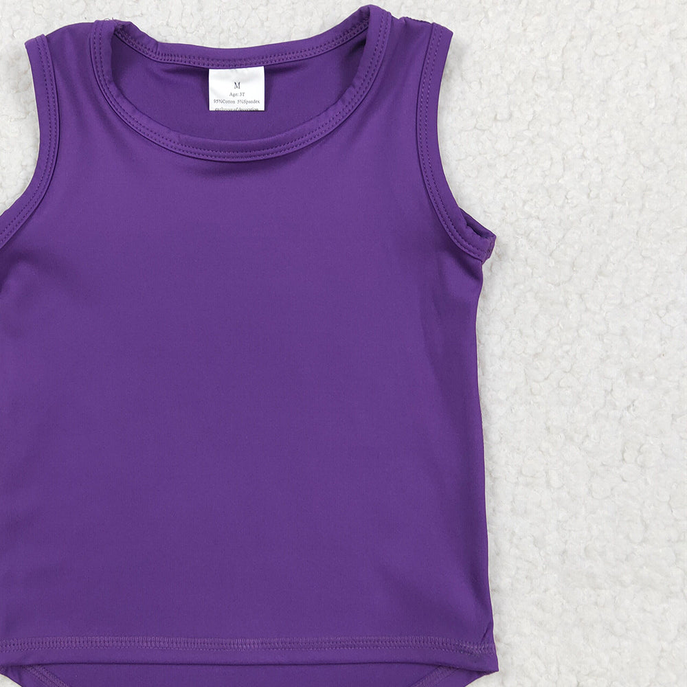 6.26    GT0996 RTS NO MOQ Baby Girls Summer Yoga Tank Top toddler girl clothes yoga purple Sleeveless vest Top