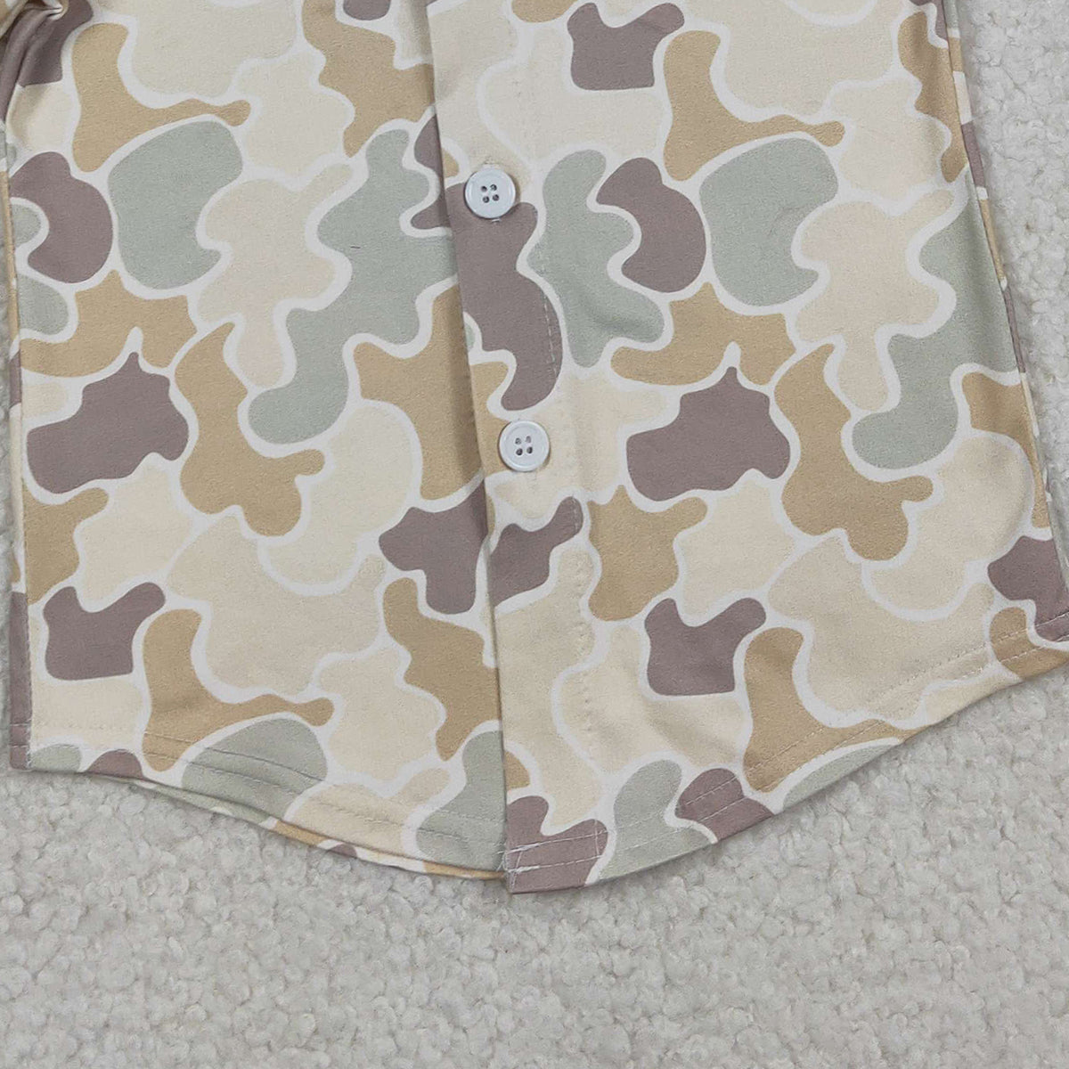 1.6 RTS NO MOQ （In stock）BT1566 Baby Boys Southern Khaki Camo Button Shirts Top
