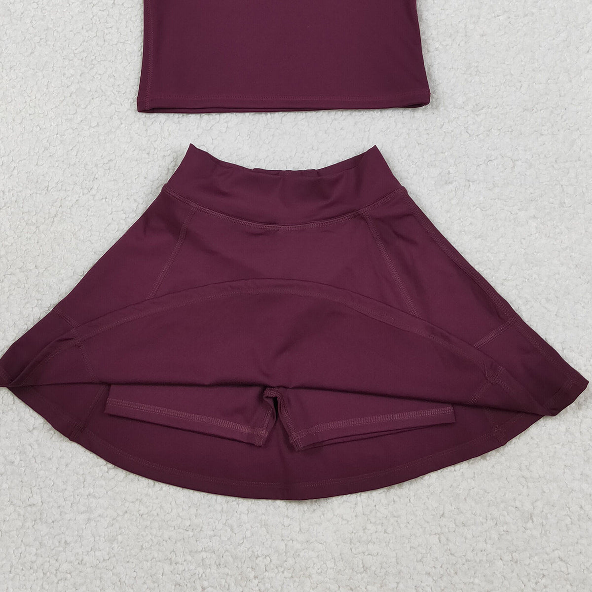 2.5 RTS NO MOQ （In stock）GSD1981 Baby Girls Sleeveless Wine Vests Top Skirt Shorts Yoga Active Clothes Sets