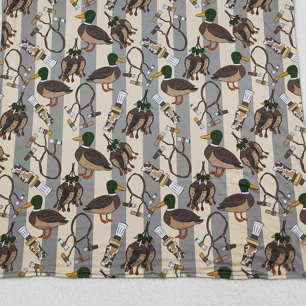 RTS NO MOQ （In stock）BL0211 Baby Blankets Green Ducks Calls Southern Hunting Minky Blankets