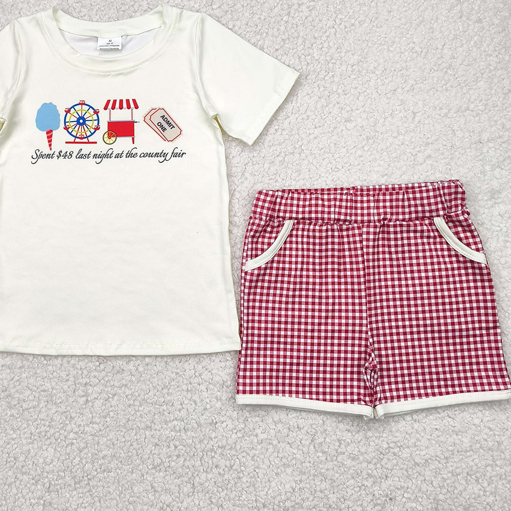 6.20 BSSO1468 RTS NO MOQ Baby Boys Summer Boys Outfits baby boy clothes short sleeve shorts set