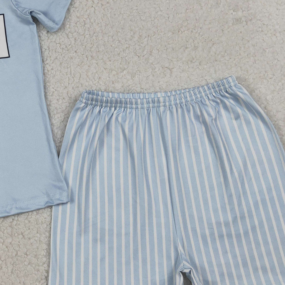 3.31 RTS NO MOQ （In stock）BSSO1876 Short sleeves mama's boy top stripe shorts kids outfits