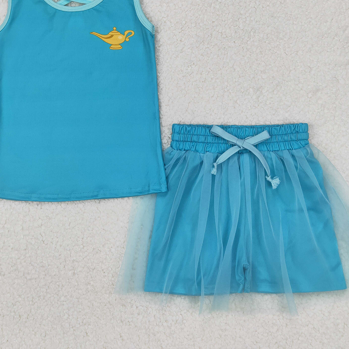 GSD2076RTS NO MOQ Baby Girls Skirt Sets Princess Toddler Girls Sleeveless Pot Top Skirt Outfit - Elegant Summer Clothing for Little Girls