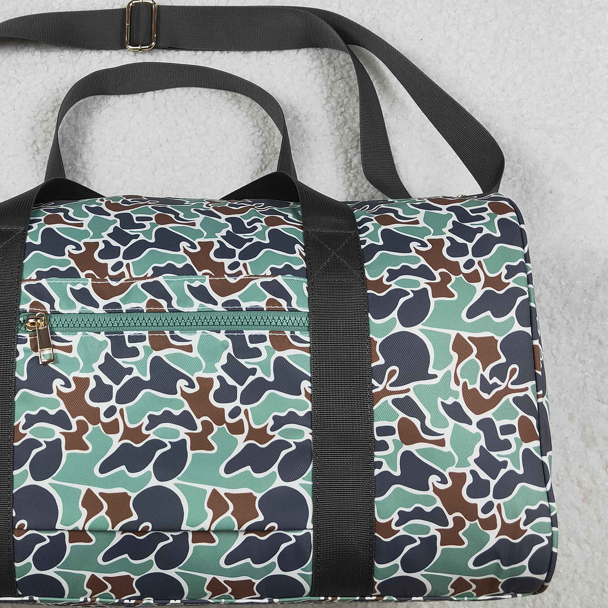 10.27 NO MOQ （In stock）BA0263 Young Adult Bright Green Camo Tree Branches Gym Bags