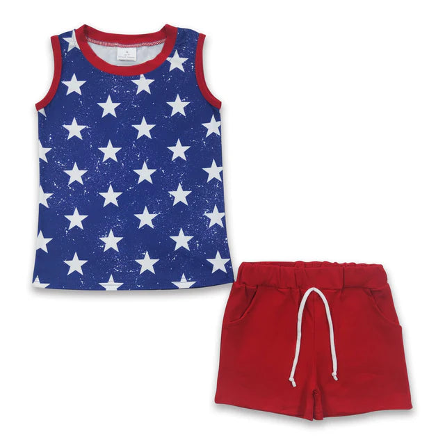 RTS Sibling Born free shorts boy 4th of july clothing