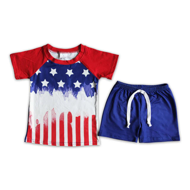RTS Sibling Born free shorts boy 4th of july clothing