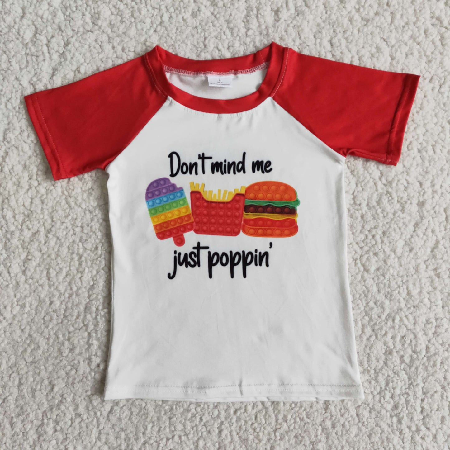 D6-18   Sales New RTS NO MOQ Clearance Rainbow don't mind me just poppin' short sleeve boy summer shirt