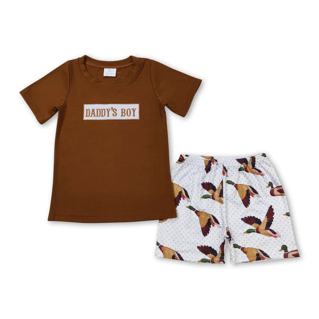 RTS Sibling Daddy's boy shirt duck shorts kids summer outfits and romper