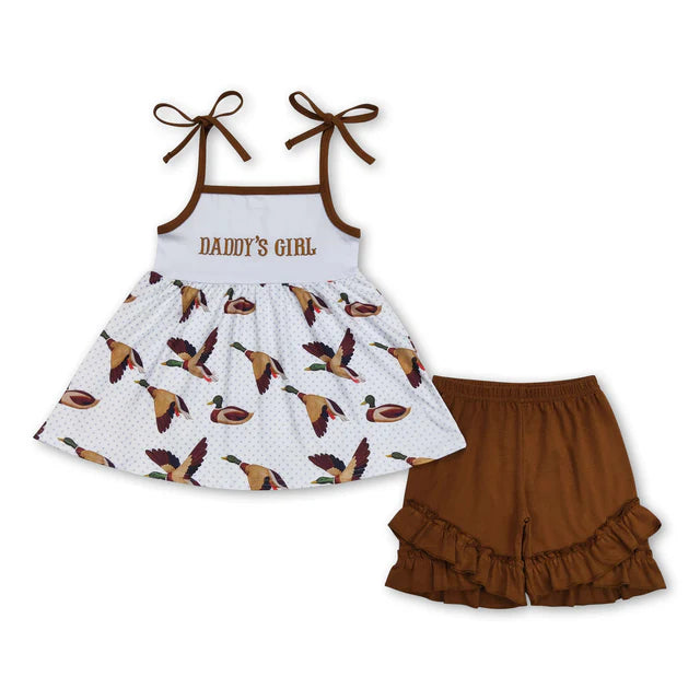 RTS Sibling Daddy's boy shirt duck shorts kids summer outfits and romper