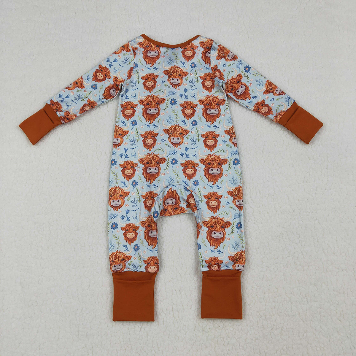 4.8 LR1787 RTS NO MOQ （In stock)  floral western baby girls zipper romper