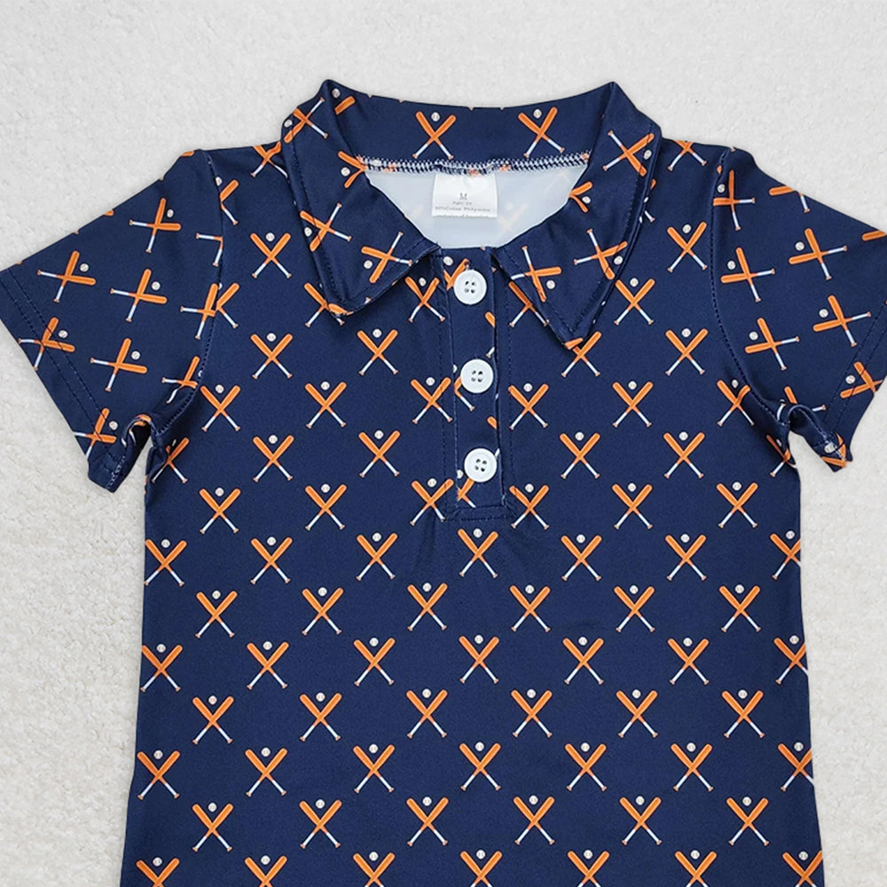 BT1120RTS NO MOQ Baby Boys Summer Tops Blue Short Sleeve Baseball Polo Shirt for Kids Boys Ages 7-14 Comfortable Breathable Fashionable Clothing