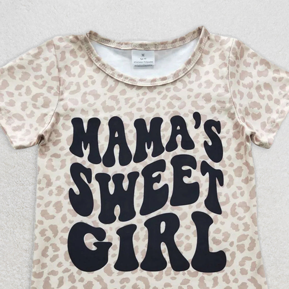 GT0185  RTS NO MOQ Baby Girls Summer Tops Baby Girls Mama's Sweet Girl Short Sleeve Shirts Tops