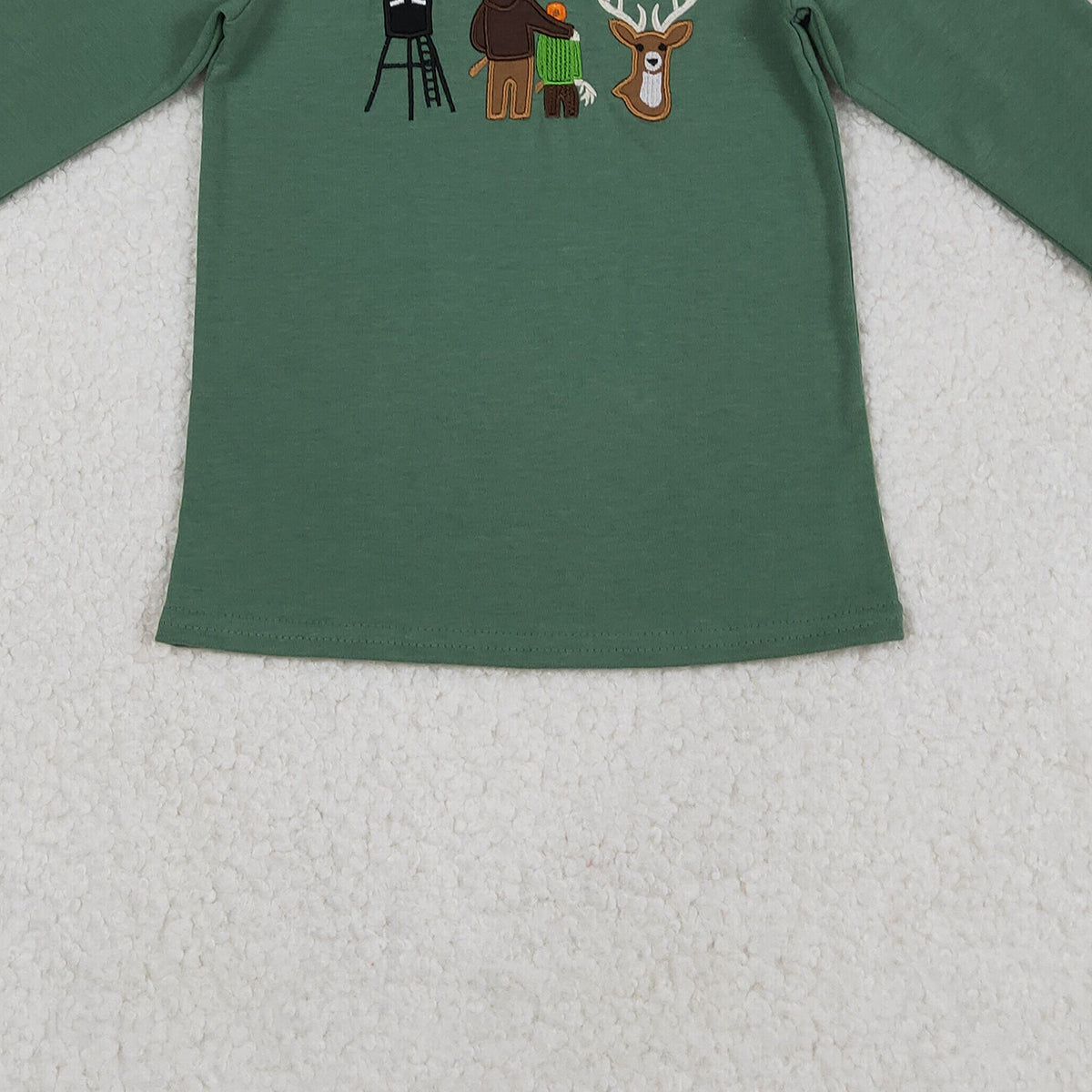 12.11 RTS NO MOQ （In stock）BT1438 Embroidery Deer Baby Boys Hunting T-shirts Top