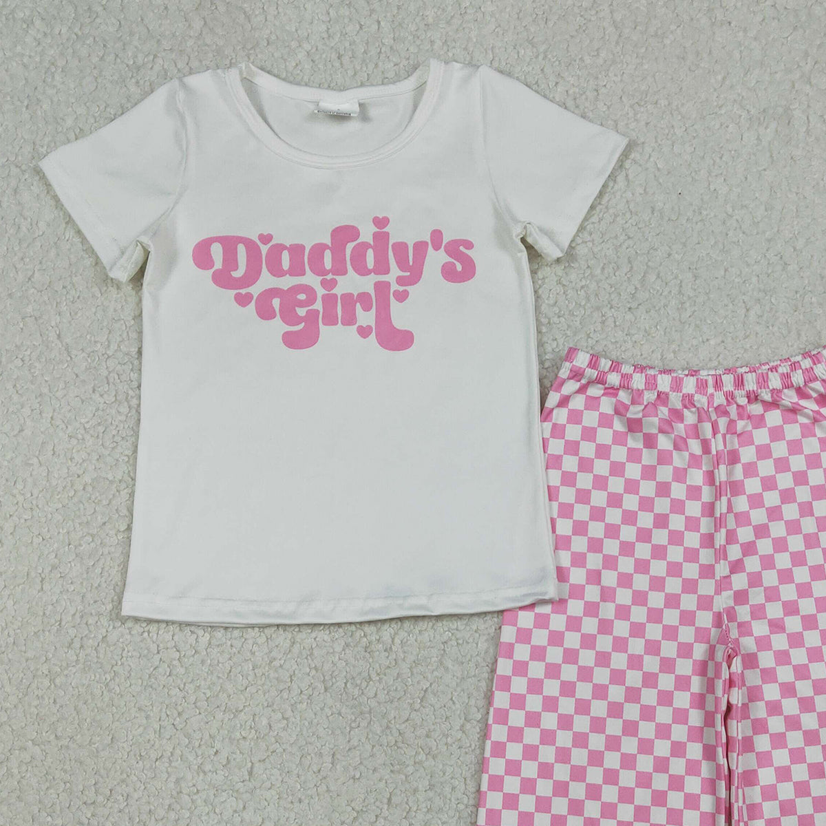 1.14 RTS NO MOQ （In stock）GT1566 Baby Girls Short Sleeve Daddy's Girl Hearts T-shirts Top