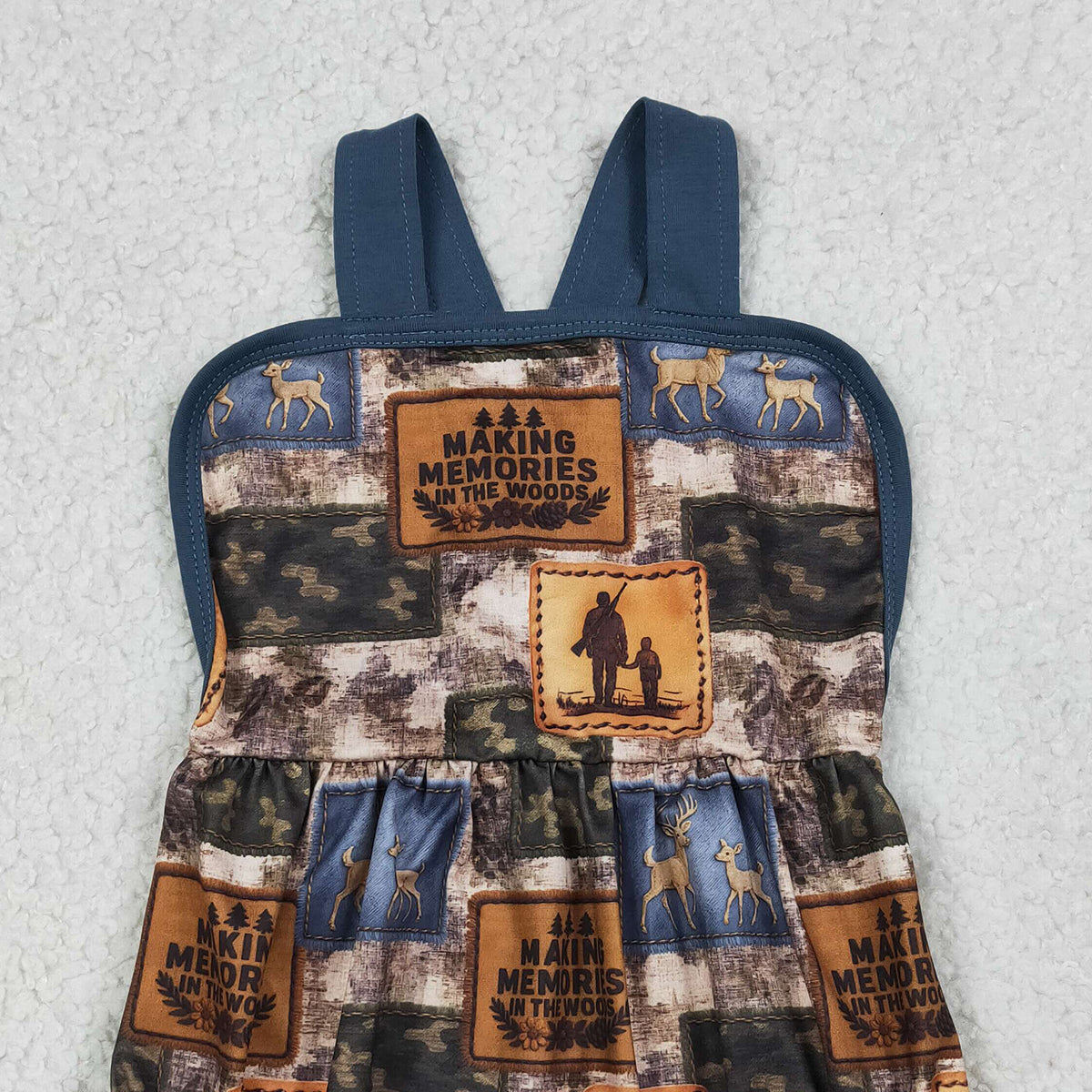 3.24 RTS NO MOQ （In stock）SR3925 Children's Fashion Romper Baby Boys Strap Colorful Deer Camo Checked Hunting Rompers