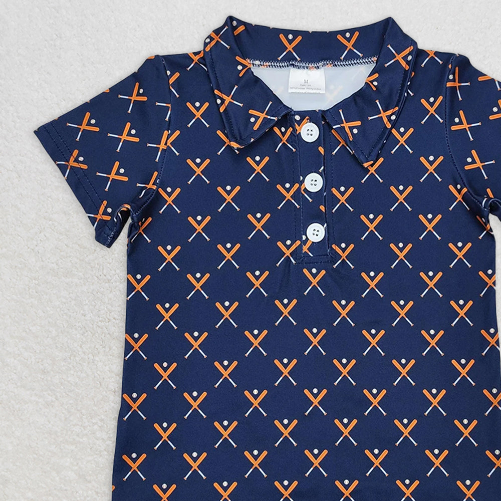 BT1120RTS NO MOQ Baby Boys Summer Tops Blue Short Sleeve Baseball Polo Shirt for Kids Boys Ages 7-14 Comfortable Breathable Fashionable Clothing