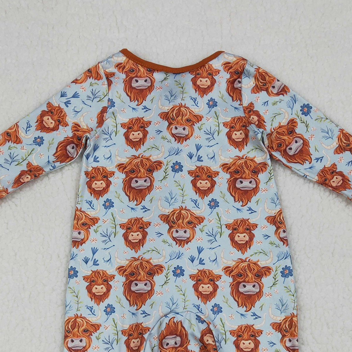 4.8 LR1787 RTS NO MOQ （In stock)  floral western baby girls zipper romper