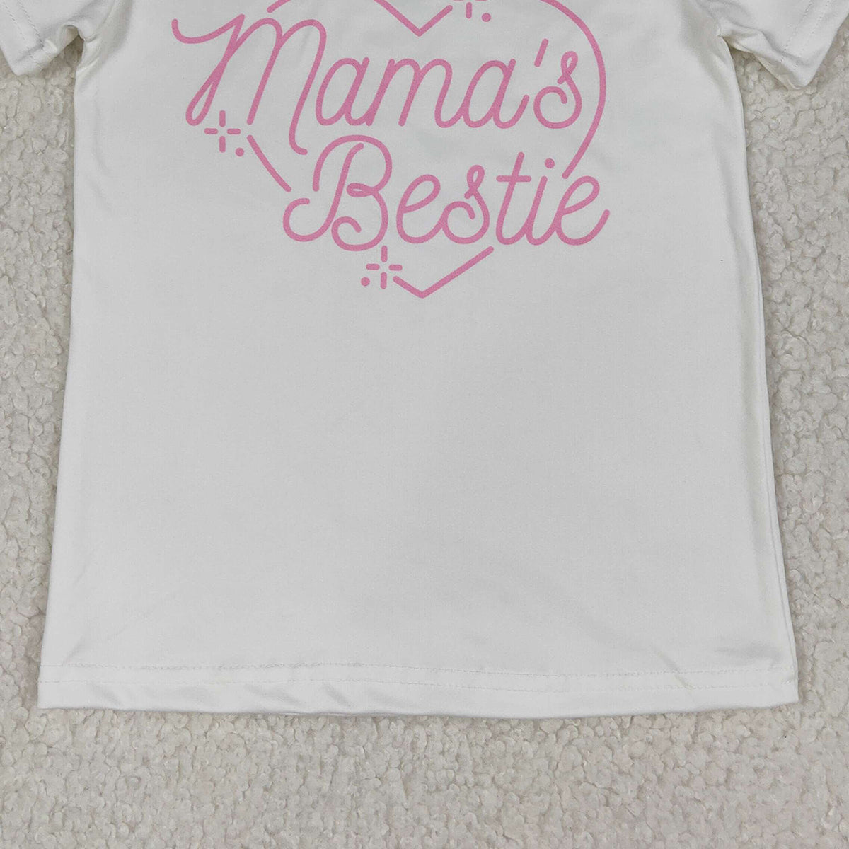 1.20 RTS NO MOQ （In stock）GT1565 Baby Girls Short Sleeve Mama's Bestie Hearts T-shirts Top