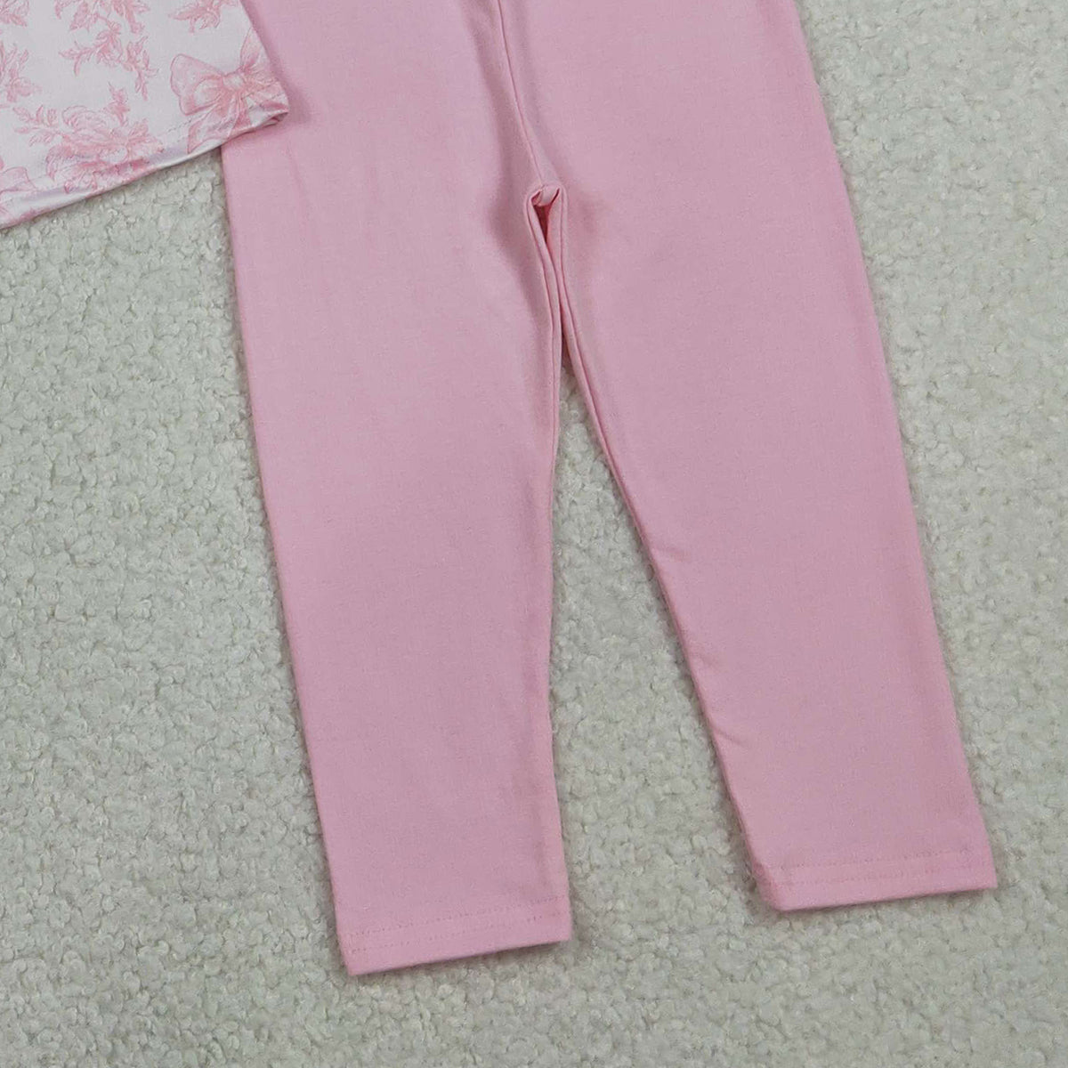 2.4 RTS NO MOQ （In stock）GLP3285 Embroidery Checked Baby Girls Pink Flowers Tunic Legging Pants Clothes Sets