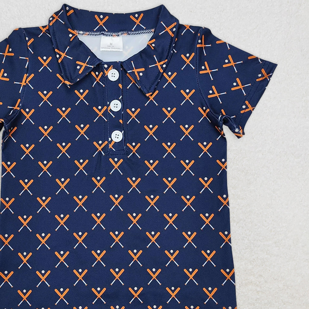 BT1120RTS NO MOQ Baby Boys Summer Tops Blue Short Sleeve Baseball Polo Shirt for Kids Boys Ages 7-14 Comfortable Breathable Fashionable Clothing