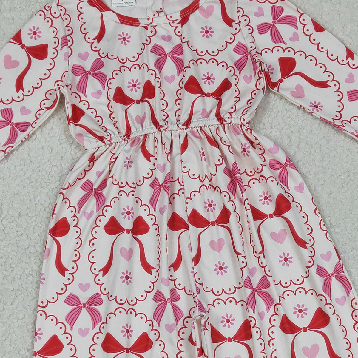 12.9 RTS NO MOQ （In stock）LR2713 Baby Girls Heart Bows Checked Pants Valentines Jumpsuits