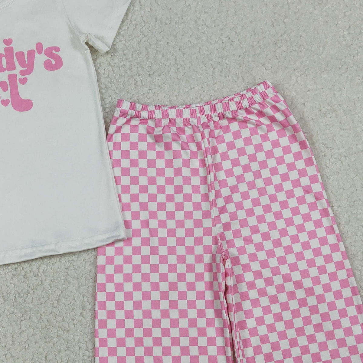 1.14 RTS NO MOQ （In stock）GT1566 Baby Girls Short Sleeve Daddy's Girl Hearts T-shirts Top