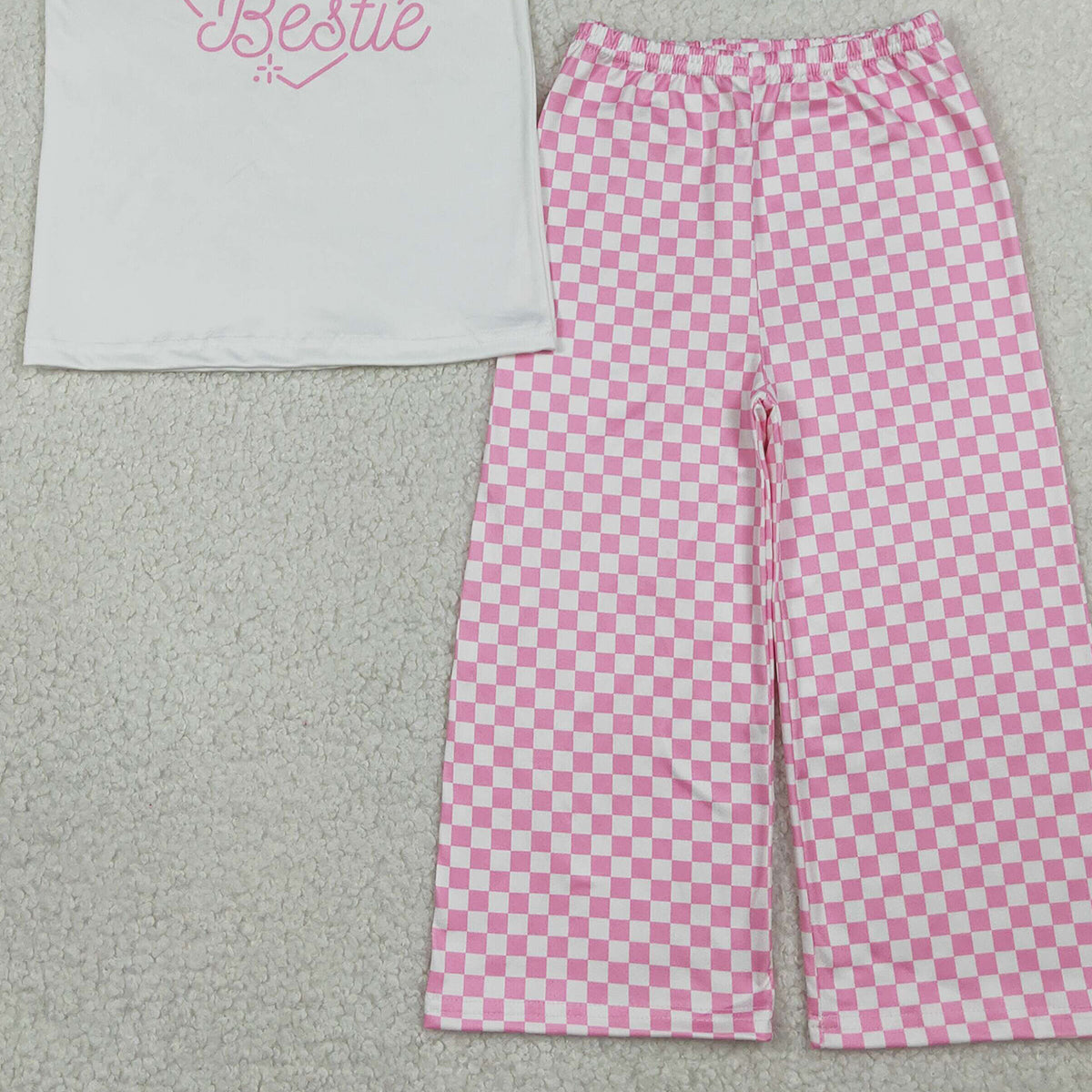 1.20 RTS NO MOQ （In stock）GT1565 Baby Girls Short Sleeve Mama's Bestie Hearts T-shirts Top