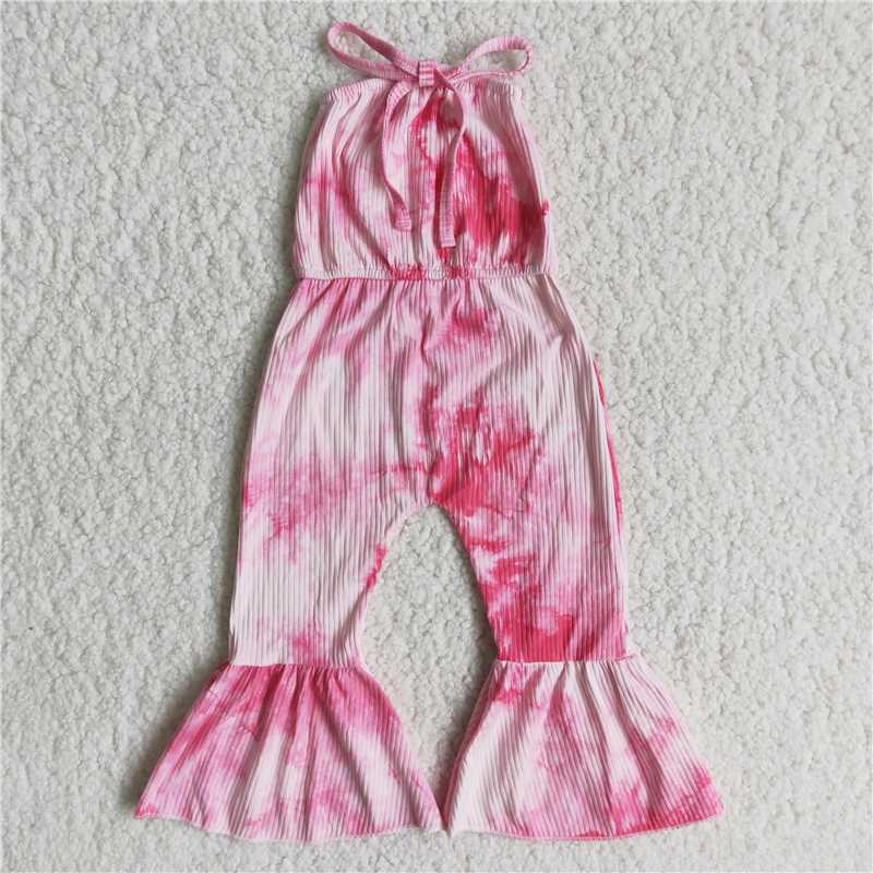 A5-16  Pink bell-bottoms romper
