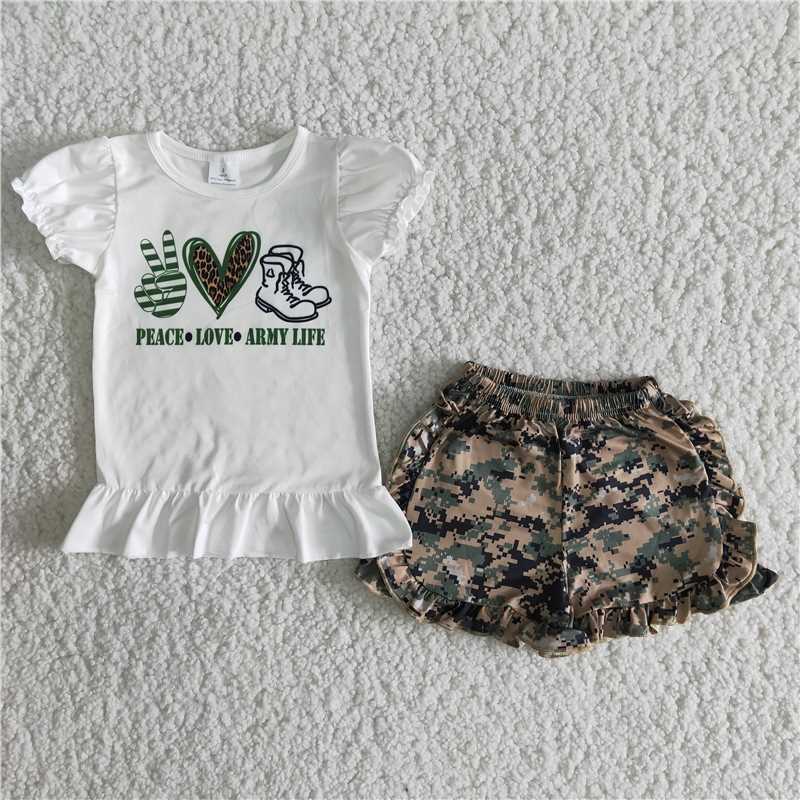 Pink T-shirt farm exquisite ruffles Shorts sets