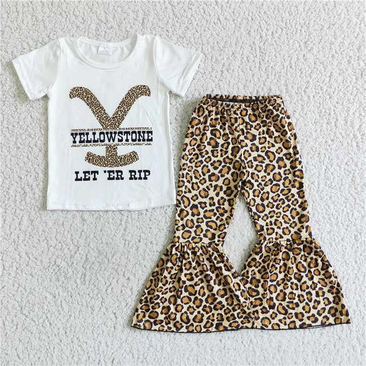 E7-26 Baby Girls leoaprd sing leopard set