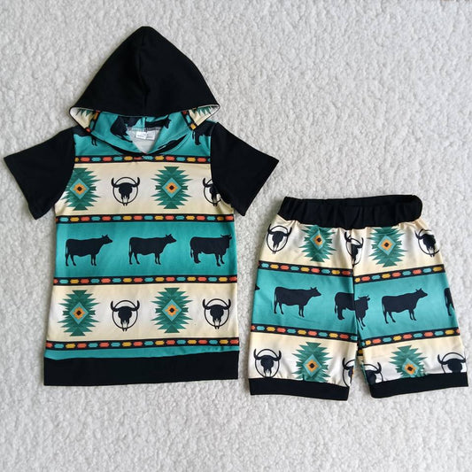 B4-1 Baby boys western hoodie sets