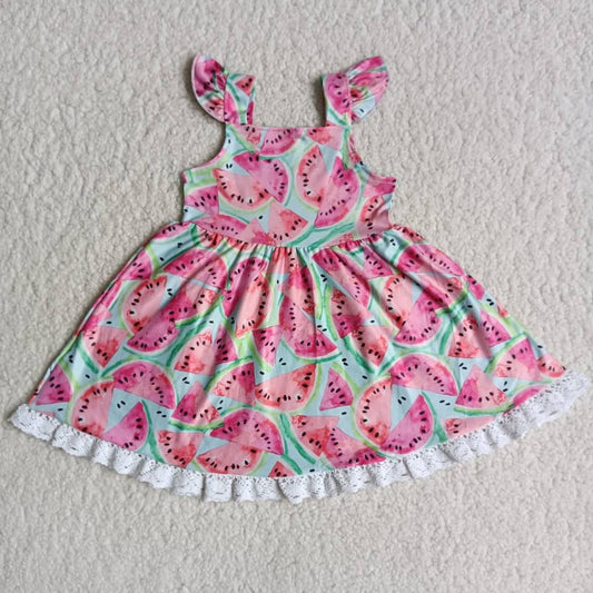 A9-10 Watermelon lace skirt with flying sleeves