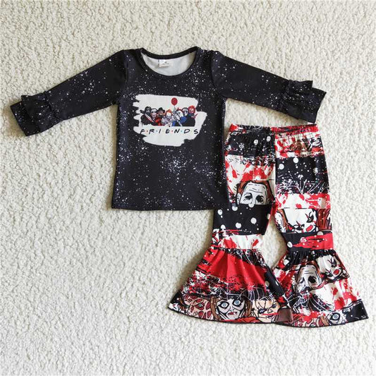 6 B6-33Friends bleached shirt bell bottom pants Halloween outfits