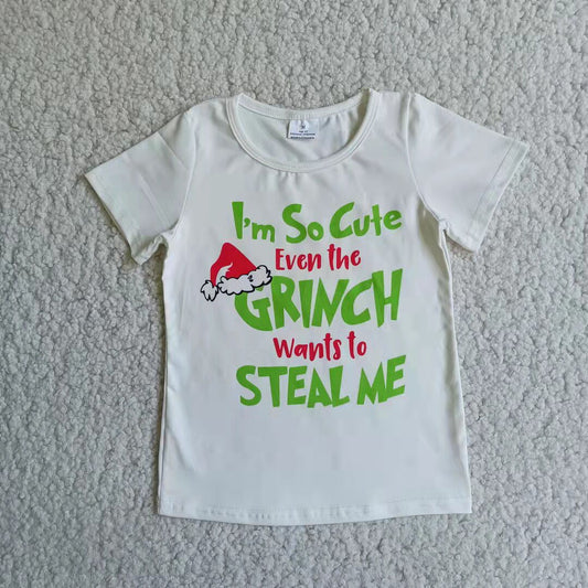 D4-1 Boys white green words Christmas shirts
