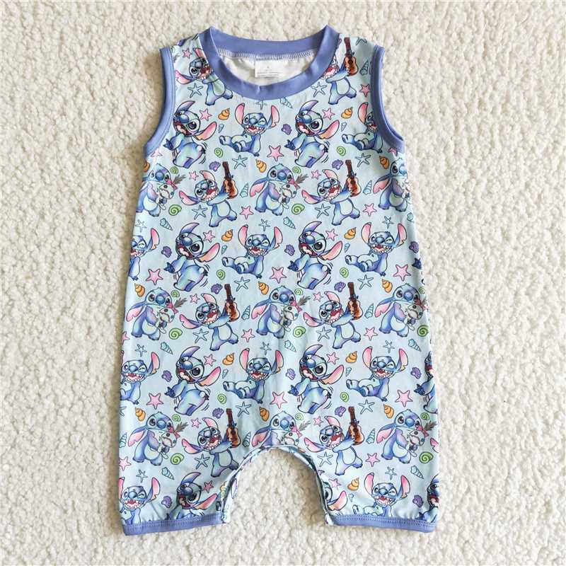 SR0009 Baby boys summer cartoon sleeveless rompers