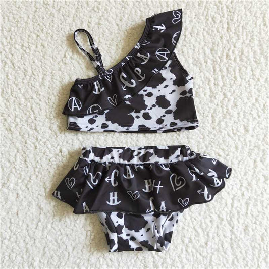 S0003 Baby Girls summer western strap 2pcs swimsuits