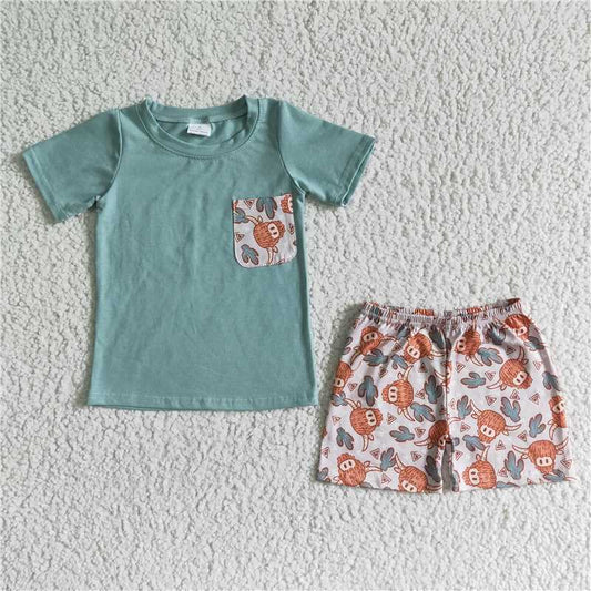 BSSO0043 Baby boys pocket heifer western black shorts sets