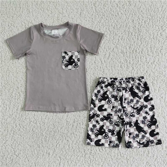 BSSO0054 Baby boys motorbike pocket shorts sets