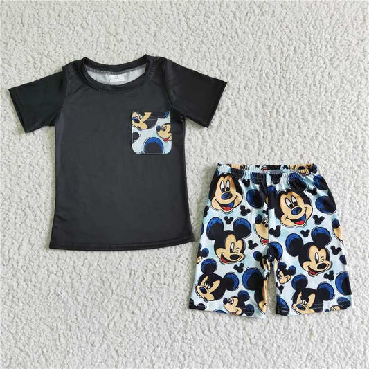BSSO0053 Baby boys cartoon mouse pocket shorts sets