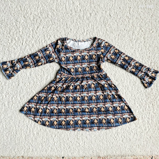 10.3 RTS NO MOQ（In stock）G3-12-6;;' Baby Girls Winter Dress Bullring men's long sleeve dress