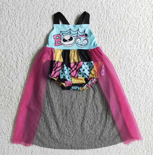 SR0084  Baby girls Halloween tutu boo rompers
