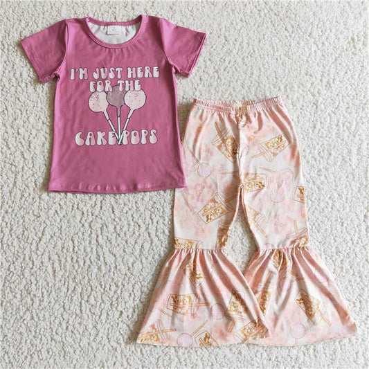 GSPO0198 Girls CAKE POPS short-sleeved trousers suit