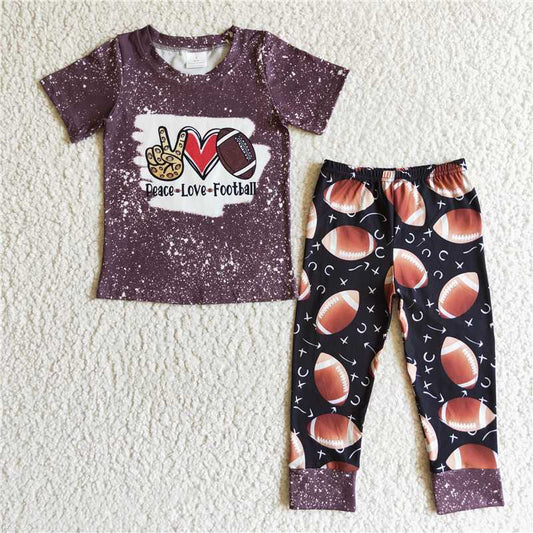 BSPO0035 baby boys peace love football pants clothing sets